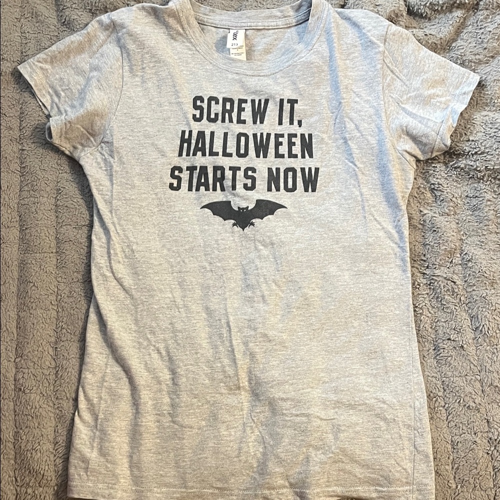 Women's Gray Halloween T-Shirt | M